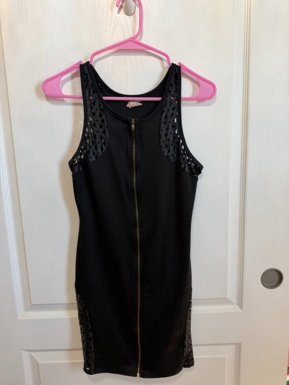 Sexy Black Zip Down Dress